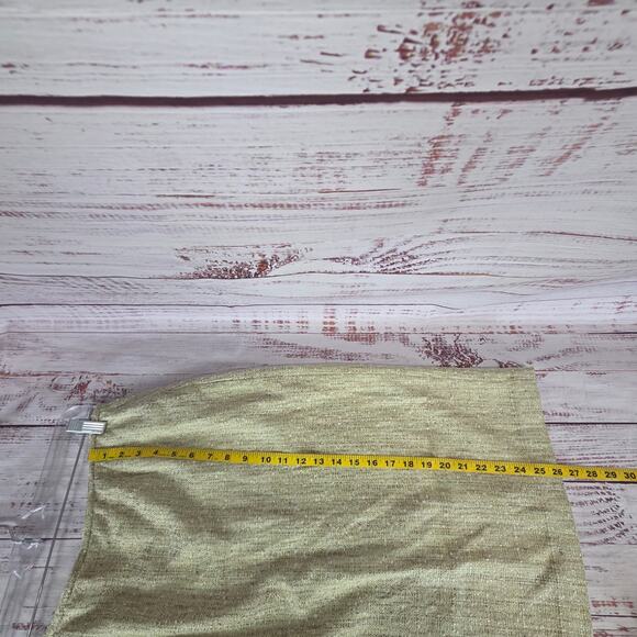 Lafayette 148 Tweed Midi Skirt 10 Cream Light Green Slit Career Quiet Money NWT - Picture 14 of 15